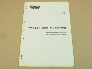 Fiat AD7 FL8 Raupenschlepper Motor Kupplung Ergänzung Reparaturhandbuch 1968