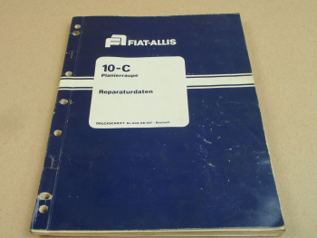 Fiat-Allis Fiatallis 10-C Raupe Reparaturdaten Technisches Handbuch 7/1980