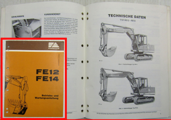 Fiat-Allis Fiatallis FE12 FE14 Hydraulikbagger Bedienungsanleitung 3/1982