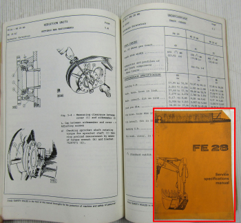 Fiat-Allis Fiatallis FE28 Hydraulic Excavator Service Specifications Manual