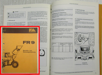 Fiat-Allis Fiatallis FR9 Radlader Bedienungsanleitung Betriebsanleitung 1983