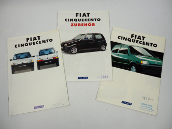 Fiat Cinquecento PKW 3x Prospekt 1993/94