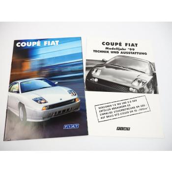 Fiat Coupe 2x Prospekt mit technischen Daten 1999