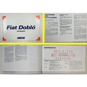 Fiat Doblo Autoradio Betriebsanleitung Bedienung 2001 Kassette CD