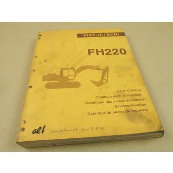 Fiat Hitachi FH220 Excavator Spare Parts List Catalogo Parti di ricambi 1988