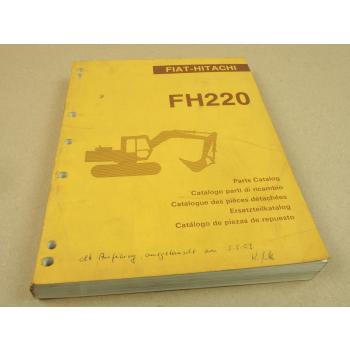 Fiat Hitachi FH220 Excavator Spare Parts List Catalogo Parti di ricambi 1989