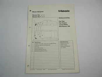 Fiat Tipo Lancia Alfa Romeo Einbauanleitung Webasto Thermo Top T DW/BW50 Heizung