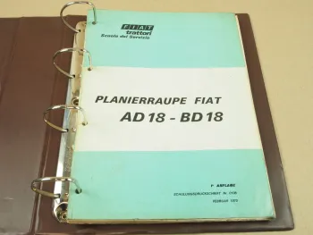 Fiat trattori AD BD 18 Planierraupe Schulung Reparatur Werkstatthandbuch 1970