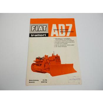 Fiat trattori AD7 Schlepper mit Planierschild Planierraupe Prospekt 1962