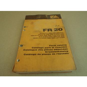 FiatAllis FR20 Radlader Ersatzteilliste Parts Catalog Parti di ricambio 5/1985