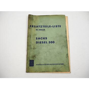 Fichtel Sachs 500 Dieselmotor Ersatzteilliste 1960er Jahre