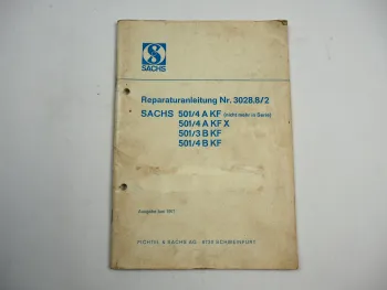 Fichtel Sachs 501 4A 3B 4B KF Motor Werkstatthandbuch Reparaturanleitung 1971