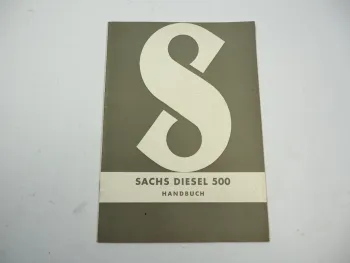 Fichtel Sachs Diesel 500 Motor Handbuch Betriebsanleitung Bedienung 1950er Jahre