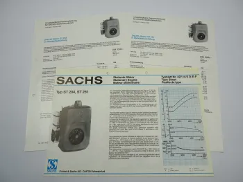 Fichtel Sachs ST 204 251 Stationär Motor Typblatt 1980 Preisliste