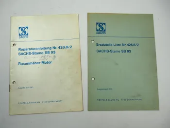 Fichtel Sachs Stamo SB 93 Motor Rasenmäher Werkstatthandbuch Ersatzteilliste