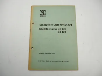 Fichtel Sachs Stamo ST 100 101 Motor Ersatzteilliste Ersatzteilkatalog 1973