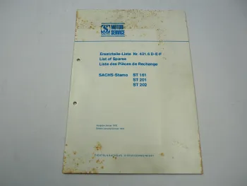 Fichtel Sachs Stamo ST 161 201 202 Motor Ersatzteilliste Parts List 1976