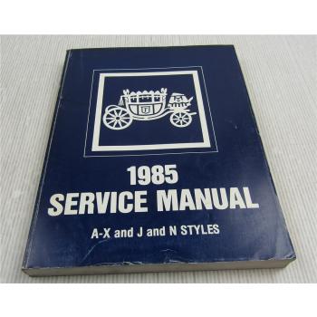 Fisher Body Service Manual 1985 Chevrolet Pontiac Oldsmobile Buick A X J N