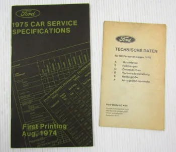 Ford 1971 Car Service Specifications US Personenwagen Technische Daten