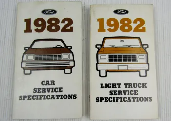 Ford 1982 Light Truck + Car Service Specifications Bronco Econoline Lincoln XR-7
