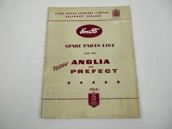 Ford Anglia Perfect Ersatzteilliste Spare Parts List 1953 Dagenham England