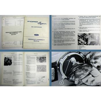 Ford Capri USA Ausführung ECJ Coupe Werkstatthandbuch Nachtrag 1972 + 1974