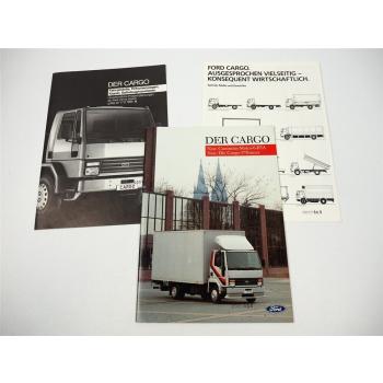 Ford Cargo LKW Kipper Sattelzug 6 bis 17t Gesamtgewicht 2x Prospekt Preise 1989