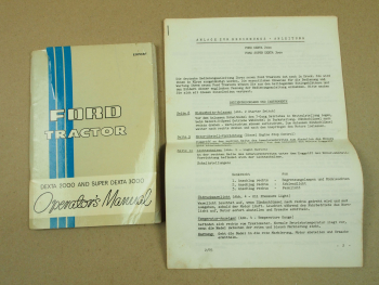 Ford Dexta 2000 und Super Dexta 3000 Operators Manual Bedienungsanleitung 1964