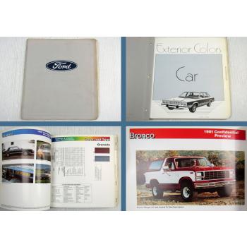 Ford Exterior & Interior Trim Combinations Color and Trim Catalog CAR TRUCK 1981