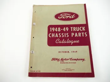 Ford F1 to F8 Truck1948 1949 Chassis Parts Catalogue Ersatzteilliste Fahrgestell