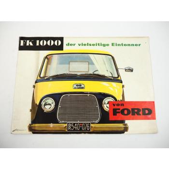 Ford FK 1000 Kastenwagen Kleinbus Kombi Prospekt 1955