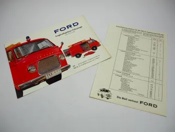 Ford FK 1250 TSF + T Feuerwehr Tragspritzen Fahrzeuge Prospekt ca. 1970er J
