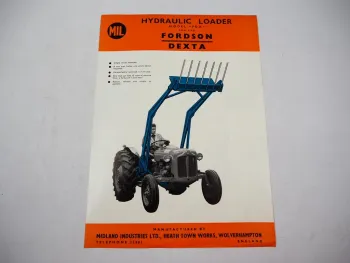 Ford Fordson Dexta MIL Hydraulic Loader FDX Prospekt Brochure 1950er Jahre