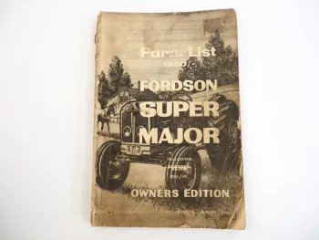 Ford Fordson Super Major Ersatzteilliste Parts List 1960