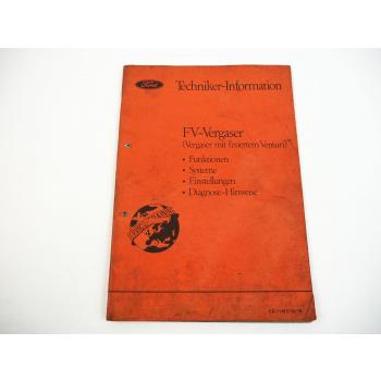 Ford FV Vergaser Technische Information Schulung 1978