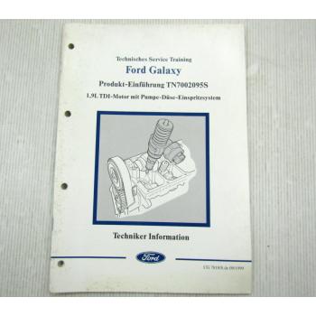 Ford Galaxy 1,9l TDI Motor + Pumpe Düse Einspritzsystem Schulungshandbuch 1999