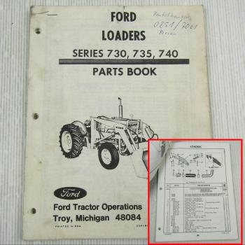 Ford Loaders Series 730 735 740 Parts List Book October 1974