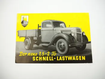Ford Schnell Lastwagen 1,5 bis 2 t LKW Prospekt 1940er Jahre