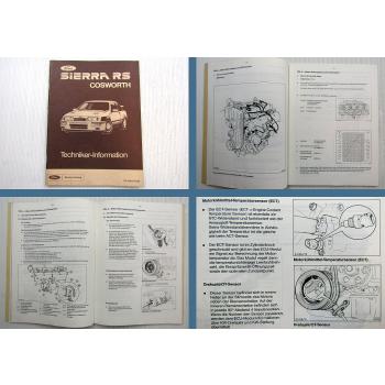 Ford Sierra RS Cosworth Service Schulungshandbuch 1985 Techniker Information