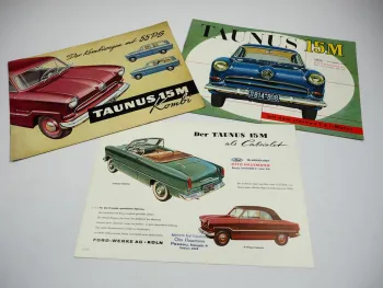 Ford Taunus 15 M G13 PKW Cabriolet Kombi Prospekt Techn. Daten ca. 1950er Jahre