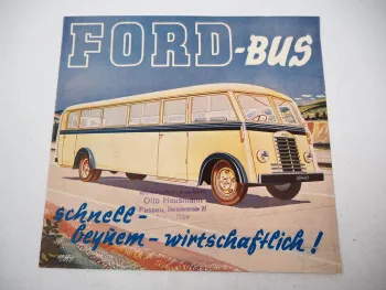 Ford Typ G 790 798 B Bus Prospekt Technische Daten Produktvorstellung 1950er J.