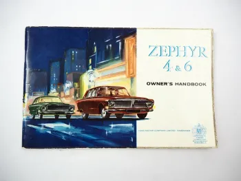 Ford Zephir 4 6 Mk III Owners Handbook Operating Instructions 1964