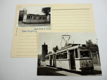 Foto AK 80 Jahre Straßenbahn 1978 Brandenburg Nr. 18 TW43 in Plauer Strasse 1956