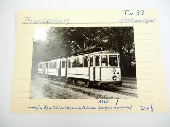 Foto AK 80 Jahre Straßenbahn 1978 Brandenburg Sportpark 1960 TW37 1925 Lindner