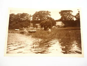 Foto AK Ostsee Sellin auf Rügen Selliner See mit Fischerboot um 1935