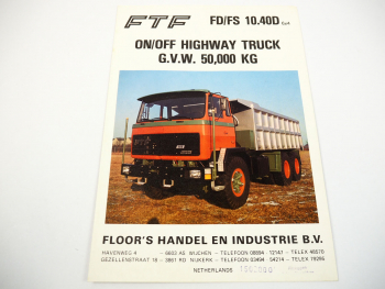FTF FD FS 10.40D 6x4 V6 turbo Highway Truck brochure Prospekt Floor NL