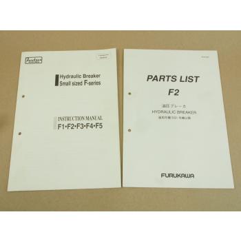 Furukawa F2 Hydraulic Breaker Parts List and Instruction Manual 2000