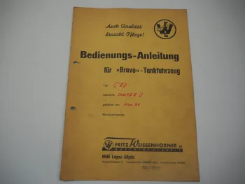 FWL Bravo C15 20 C27 Tankfahrzeug Bedienungsanleitung Weissenhorner Legau Allgäu