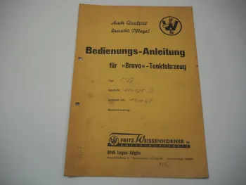 FWL Bravo C15 20 C27 Tankfahrzeug Bedienungsanleitung Weissenhorner Legau Allgäu