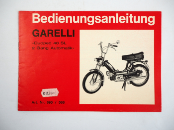 Garelli Duoped 40 SL 2 Gang Automatik Bedienungsanleitung 1977
